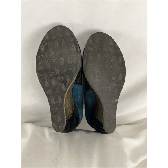 Fly London Metallic and Suede Wedge Heel Booties Womens EU Size 40 - Picture 11 of 11